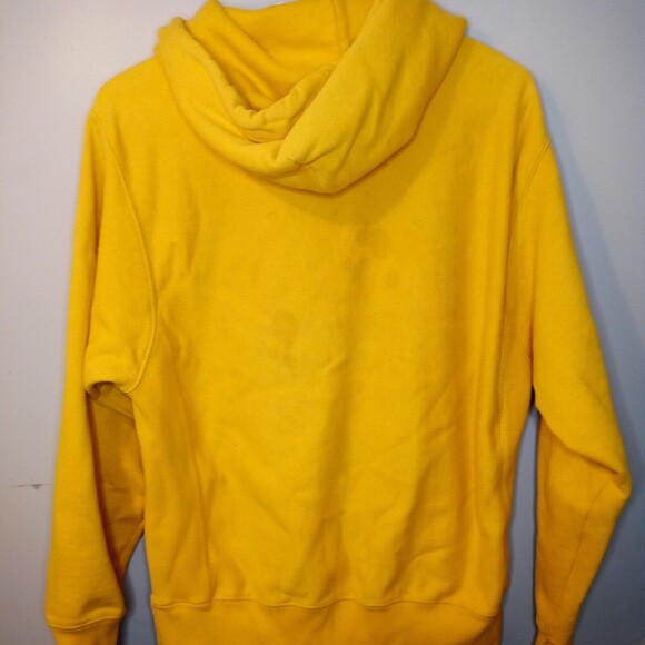 Vintage‎ Champion Logo Pullover Reverse Weave Yellow Hoodie M - Picture 9 of 14